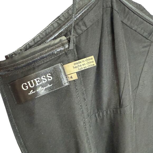 Guess Size 4 Sweetheart Neck Strapless Party Dress Black Swiss Dot Romantic‎ LBD - Picture 6 of 11